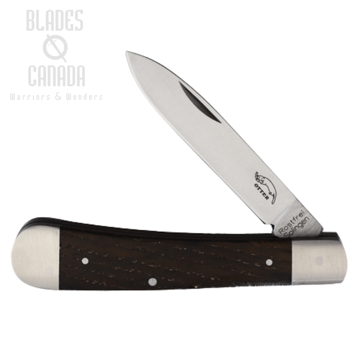 Otter-Messer Levin Slipjoint Folding Knife, Stainless Satin, Smoked Oak, 268RAU
